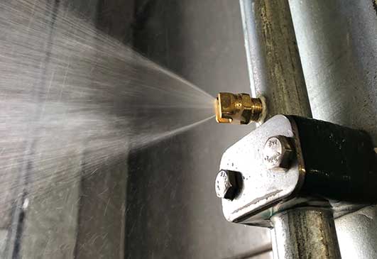 Chemical spray nozzle for wash service.