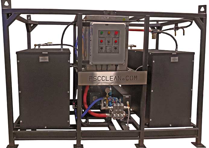High-pressure pressure wash system.